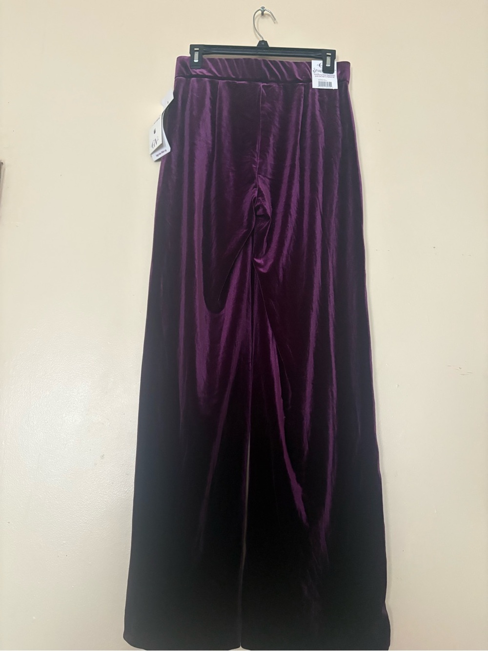 Vera Wang Deep Purple Velvet Wide-Leg Dress Pants